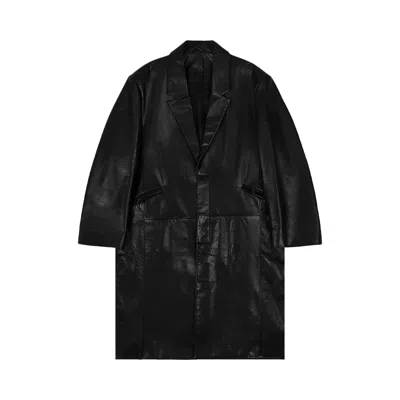 Pre-owned Entire Studios Single Breasted Coat 'black Leather' | Men's Size L