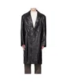 Entire Studios Single Breasted Leather Coat In Black