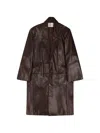 Entire Studios Single-breasted Leather Coat In Brown