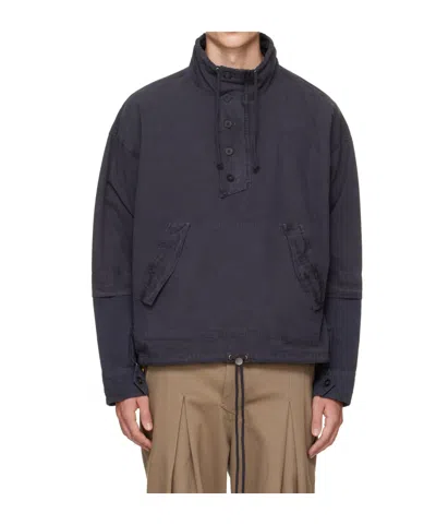 Entire Studios Single-breasted Casual Pullover Jacket In Blue