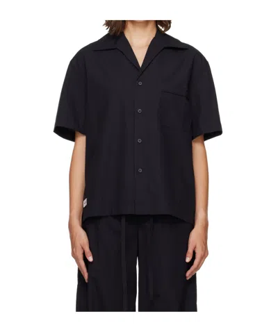 Entire Studios Single-breasted Short-sleeved Pajamas In Black