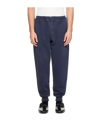 Entire Studios Single-button Detail Sweatpants In Blue