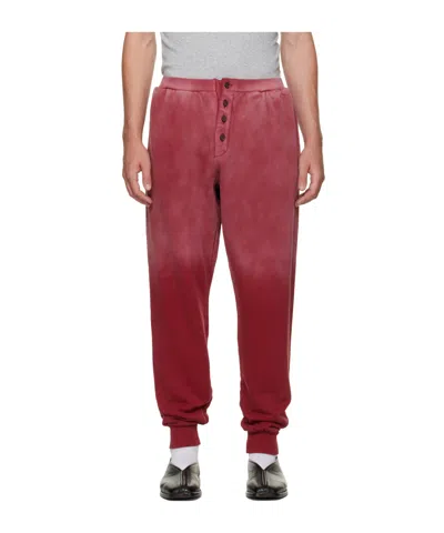 Entire Studios Single-button Detail Sweatpants In Red