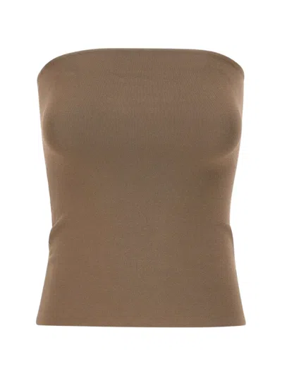 Entire Studios Sleeveless Bandeau Top In Brown