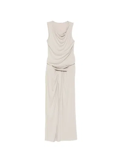 Entire Studios Sleeveless Draped Maxi Dress In Neutral