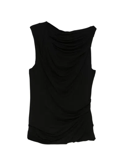 Entire Studios Sleeveless Draped Top In Black