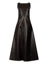 Entire Studios Sleeveless Leather Midi Dress In Black