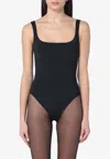 Entire Studios Nylon-blend Sleeveless Bodysuit In Black