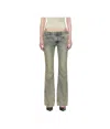 Entire Studios Womens Surface Wave Flared Five-pockets Straight-leg Low-rise Denim Jeans In Gray