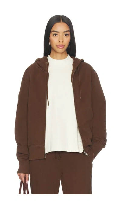 Entire Studios Slim Zip Up Hoodie In Brown