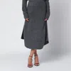 Entire Studios Asymmetric Midi Skirt Ribbed Waistband In Gray