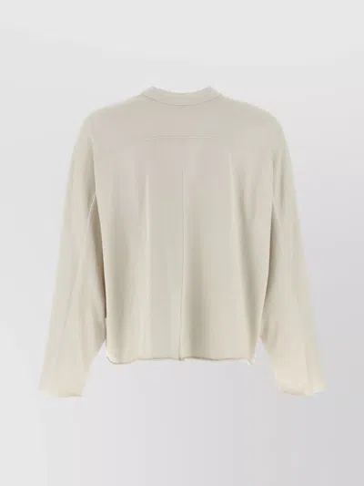Entire Studios Solid Long Sleeve Round Neck T-shirt In Neutral