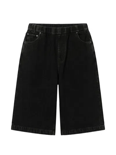 Entire Studios Spar Wide-leg Denim Shorts In Black