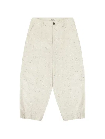 Entire Studios Speckled Carrot Croped Trousers In White