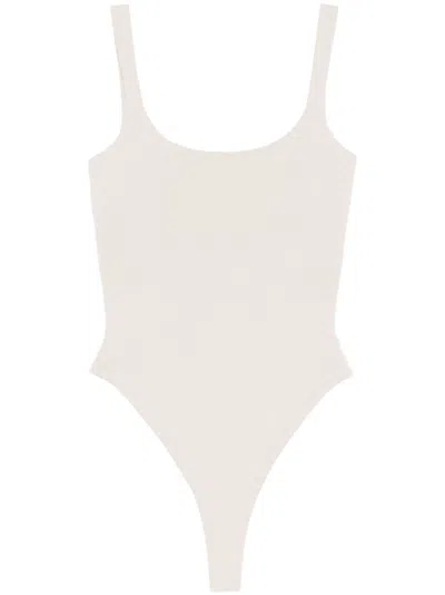 Entire Studios Square-neck Bodysuit In Grey