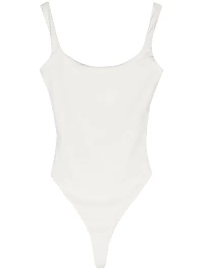 Entire Studios Square-neck Sleeveless Bodysuit In White