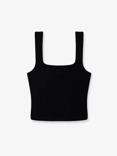 Entire Studios Square Neck Cotton Top In Black
