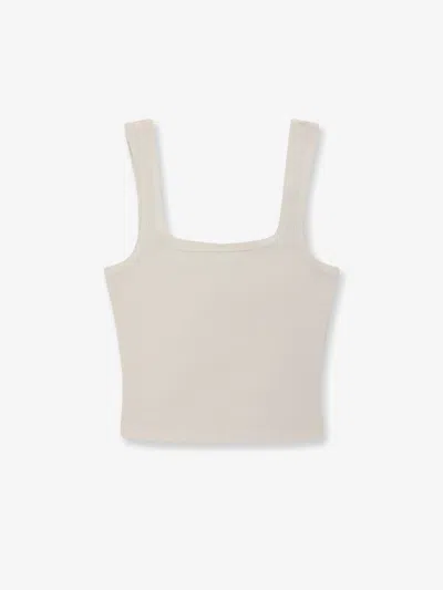 Entire Studios Square Neck Cotton Top In Neutral