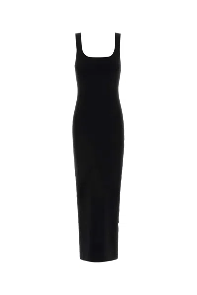 Entire Studios Square Neck Knit Midi In Black
