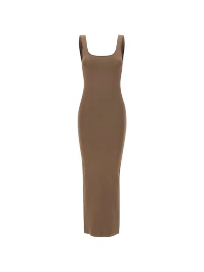 Entire Studios Sand-colored Sleeveless Cotton-blend Dress In Neutral