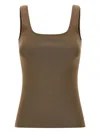 Entire Studios Square-neck Knit Top In Brown