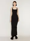 Entire Studios Square Neck Sleeveless Maxi Dress In Black