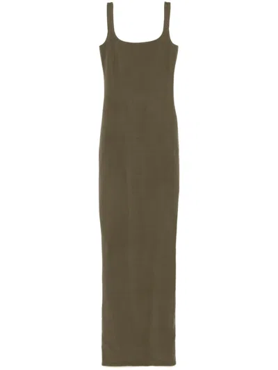 Entire Studios Square-neck Maxi Dress In Green