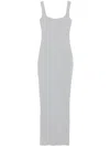 Entire Studios Long Grey Dress In Nylon Blend In Grey