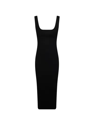 Entire Studios Square-neck Midi Dress In Black