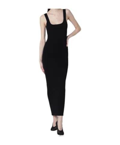 Entire Studios Square Neck Midi Dress In Black