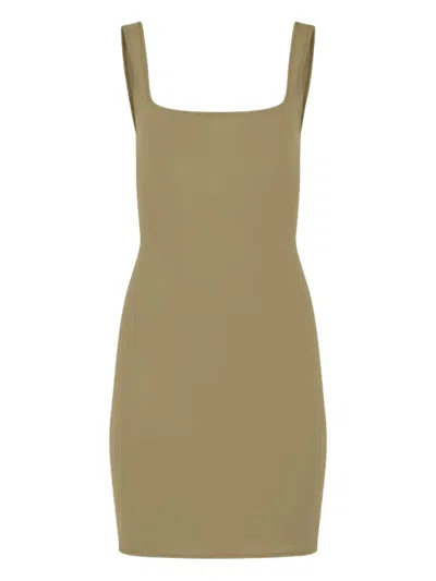 Entire Studios Square-neck Mini Dress In Gray
