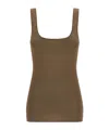 Entire Studios Ribbed Scoop Neck Sleeveless Lounge Top In Brown