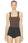 Entire Studios Square Neck Tank Top In Brown