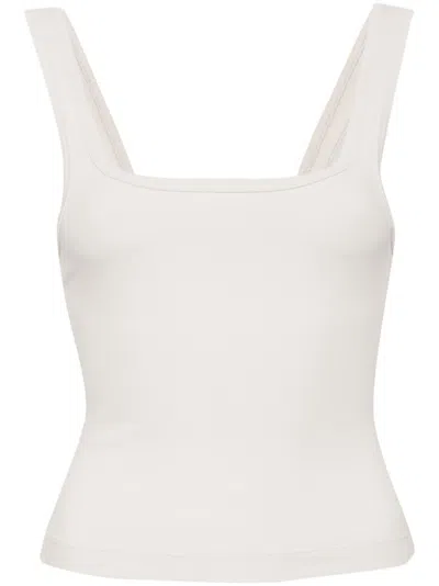 Entire Studios Womens Rice Square-neck Stretch Organic-cotton Tank Top In White