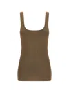 Entire Studios Ribbed Scoop Neck Sleeveless Lounge Top In Brown