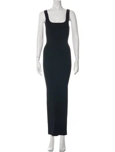 Pre-owned Entire Studios Square Neckline Long Dress In Black