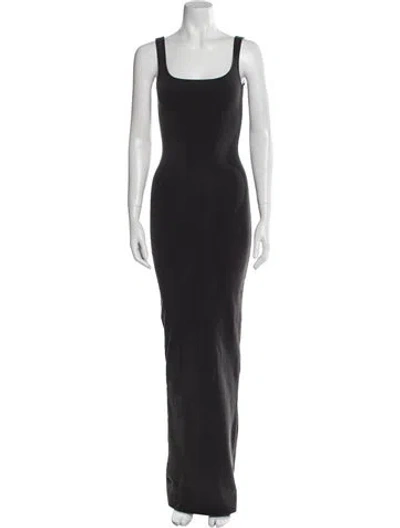 Pre-owned Entire Studios Square Neckline Long Dress In Gray