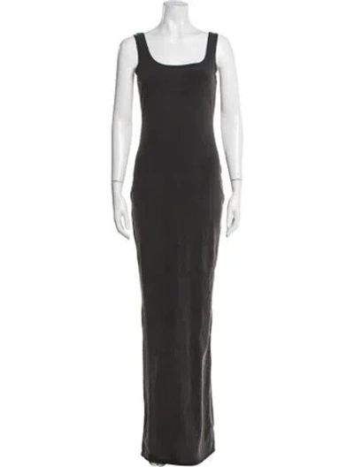 Pre-owned Entire Studios Square Neckline Long Dress In Grey
