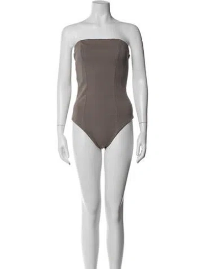 Pre-owned Entire Studios Square Neckline Sleeveless Bodysuit In Neutrals