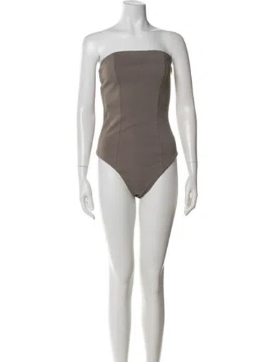 Pre-owned Entire Studios Square Neckline Sleeveless Bodysuit W/ Tags In White