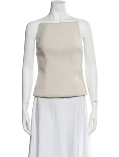 Pre-owned Entire Studios Square Neckline Sleeveless Crop Top In Neutral