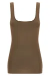 Entire Studios Ribbed Scoop Neck Sleeveless Lounge Top In Brown