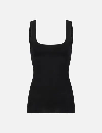 Entire Studios Squared Neck Top In Black