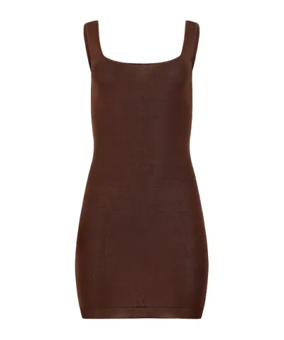 Entire Studios Square-neck Mini Dress In Orange