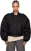 Entire Studios Ssense Exclusive Black A-2 Bomber Jacket In Oil