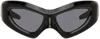Entire Studios Ssense Exclusive Black Compound Performance Sunglasses In Gloss Black/black