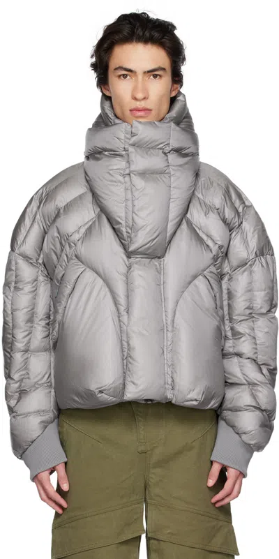 Entire Studios Ssense Exclusive Gray Xm Down Jacket In Tin