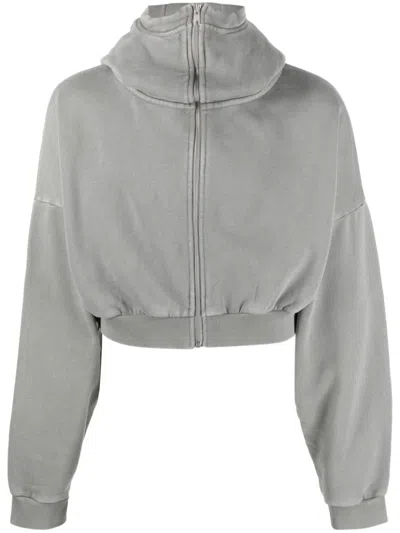 Entire Studios Stand-up Collar Zip-up Hoodie In 灰色
