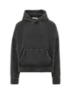 Entire Studios Faded Cotton Hoodie With Relaxed Fit And Kangaroo Pocket In Gray