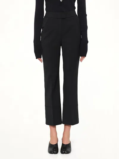 Entire Studios Black Wool-blend Flared Cropped Trousers